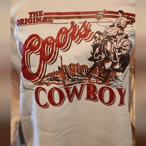 Cowboy Coors Graphic Off white Western Sweatshirt - Picture 2 of 3
